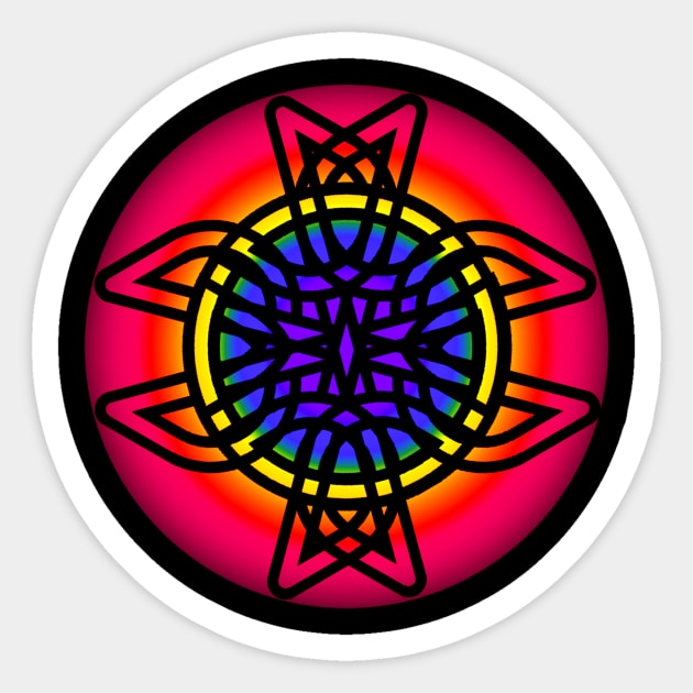 Interlaced Rainbow Celtic Mandala Sticker by Celtic Morrigan